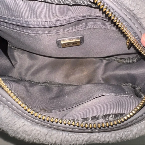 GUESS Faux Fur Crossbody Bag in Gray - Picture 7 of 7